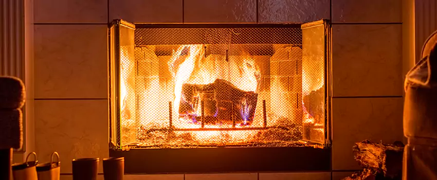 Mendota Hearth Landscape Fireplace Installation in Woodstock, Illinois